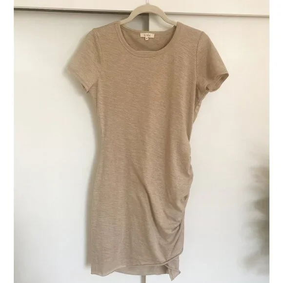 🤎 NWOT - La Miel Soft Ruched Mini T-shirt Dress with tulip skirt 🤎 - Picture 4 of 10